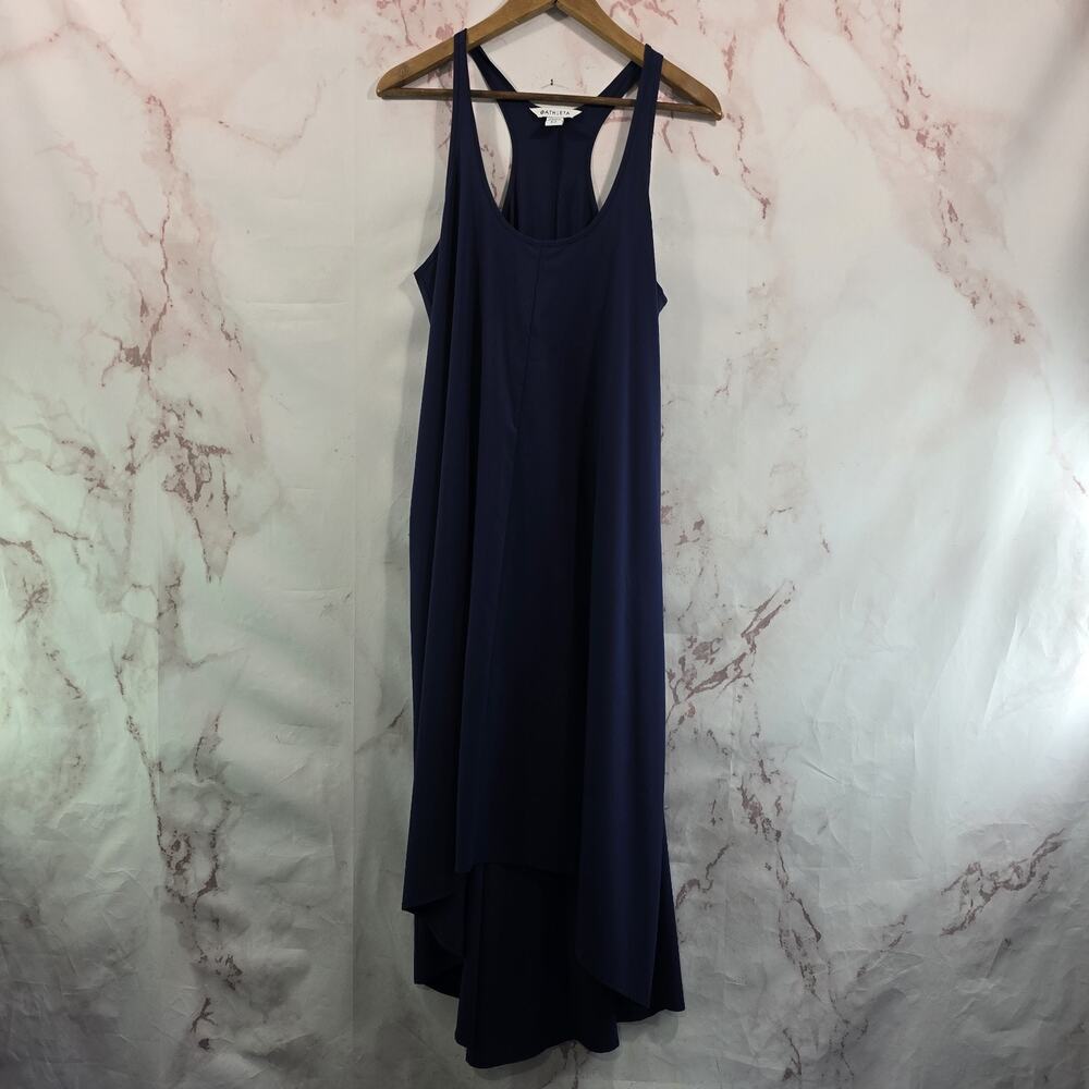 Athleta Dress Women Small Blue Presidio Tank Midi Maxi Navy Racerback Long
